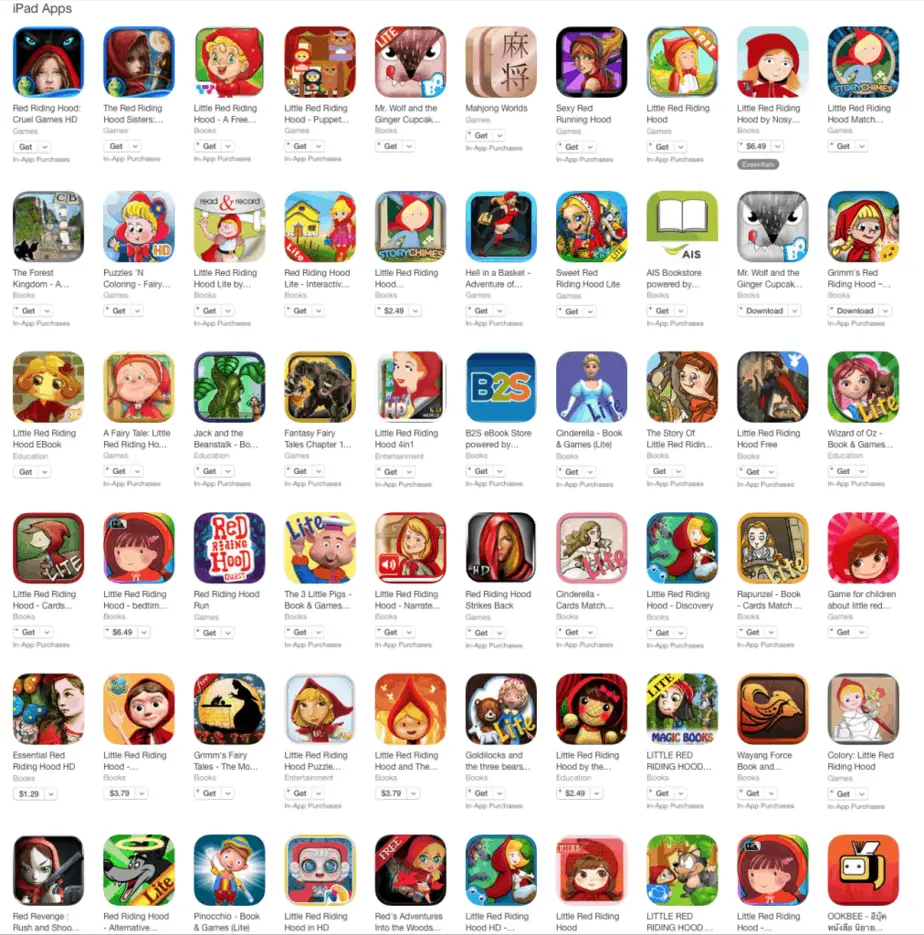 App Store Red Riding Hood Apps