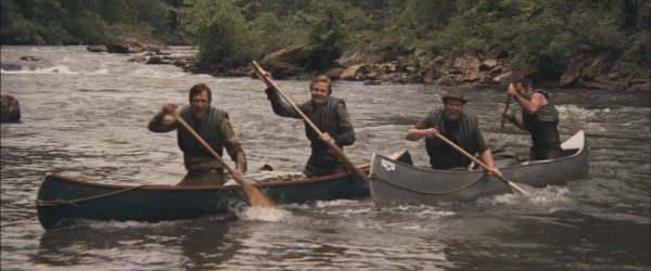 A desaturated scene from the river of Deliverance, which is beautiful in real life.